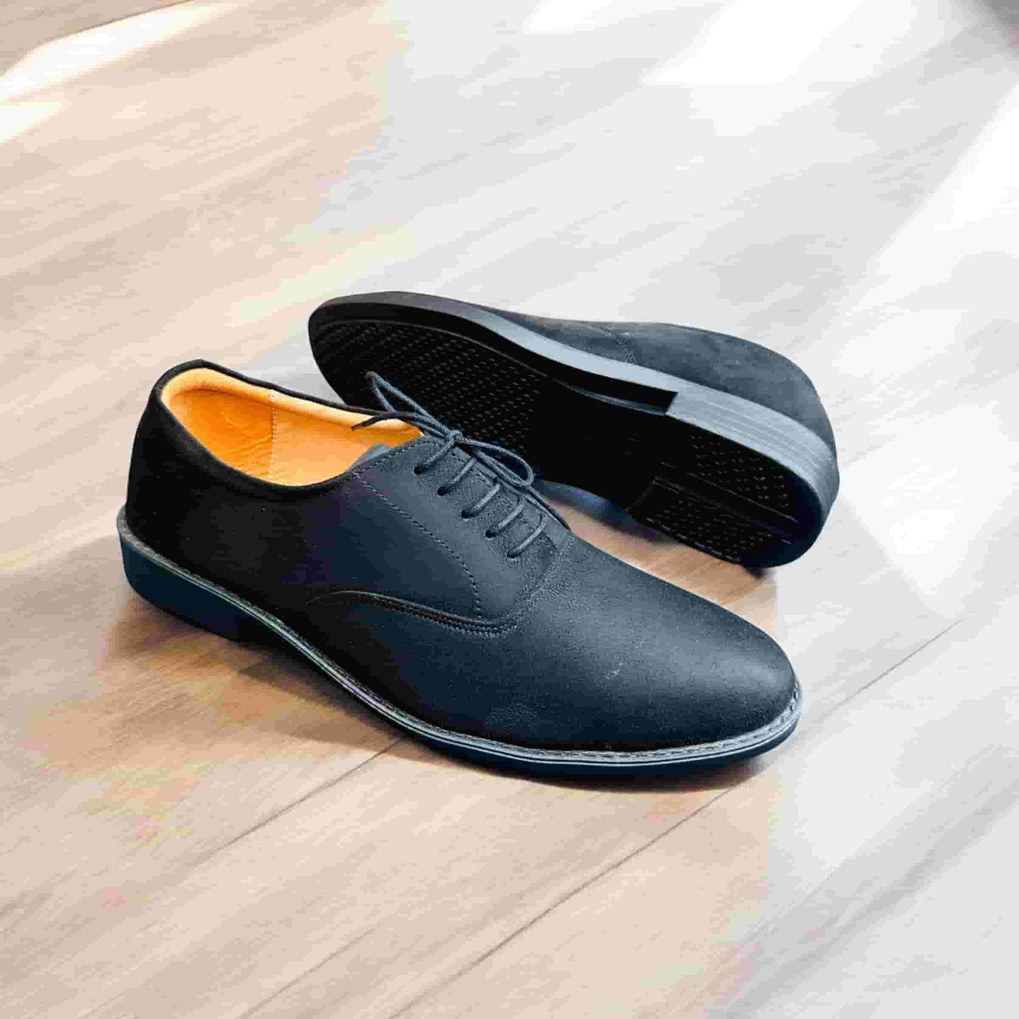 Black Color Super Premium Derby Shoes (L-256)