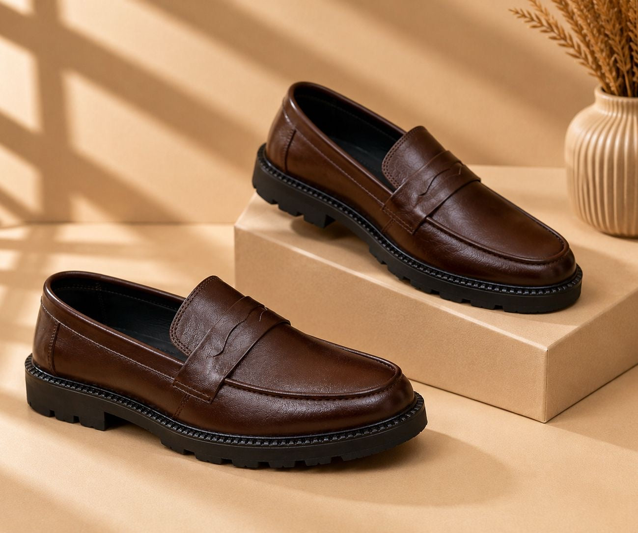 Seoul Pine Cow Leather Luxury Chunky Loafer (523)