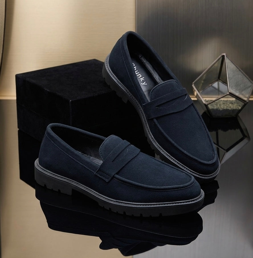 Verona Classy Suede Chunky Loafer - Black (496)