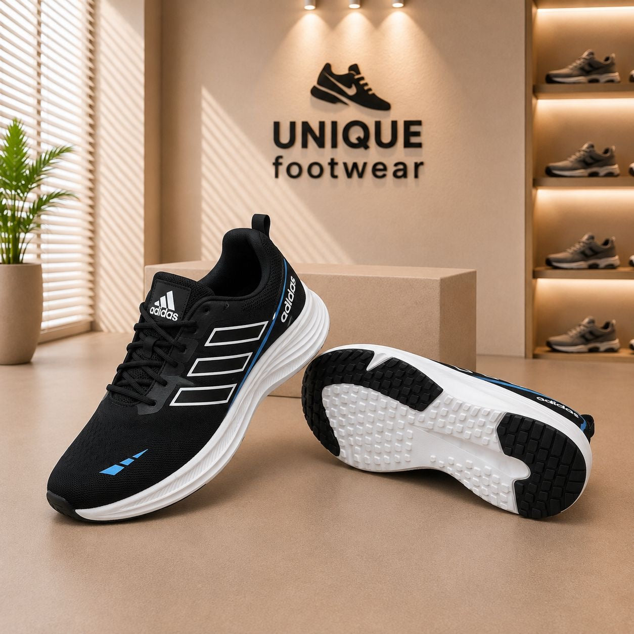 (Free Lace) Summer Friendly Premium Quality Sneakers Black Color (488)