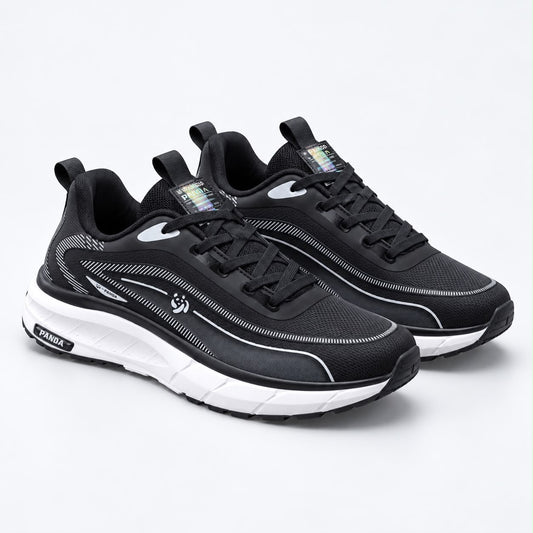 Lightweight Comfortable Branded Sneakers Black (602)