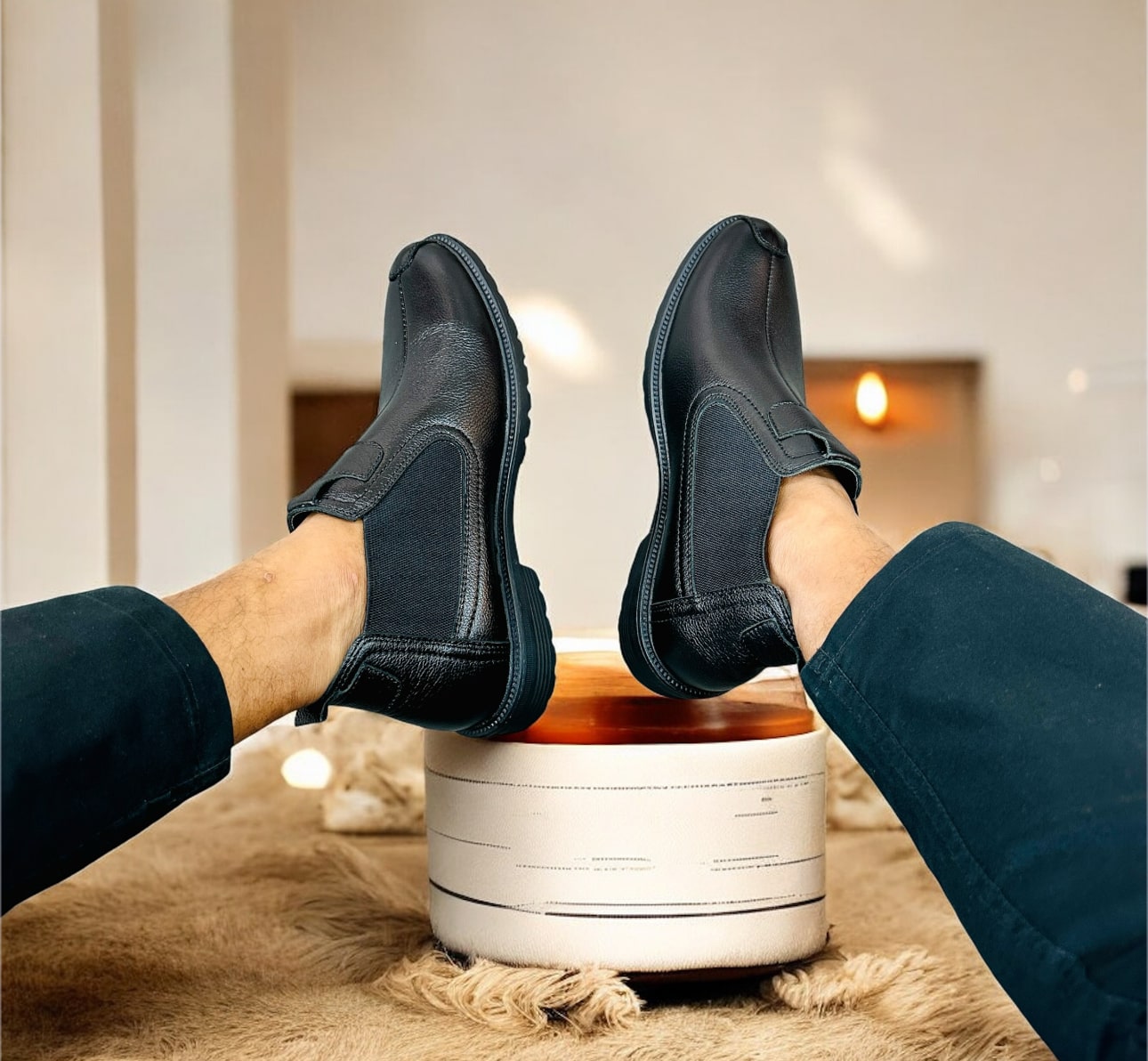 Original Cow Leather Semi Chelsea – Soft, Comfort, Gorgeous looks (L-325)