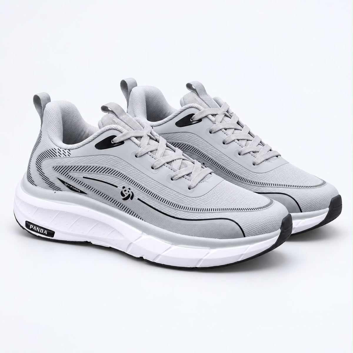 Lightweight Comfortable Branded Sneakers Light Grey (608)