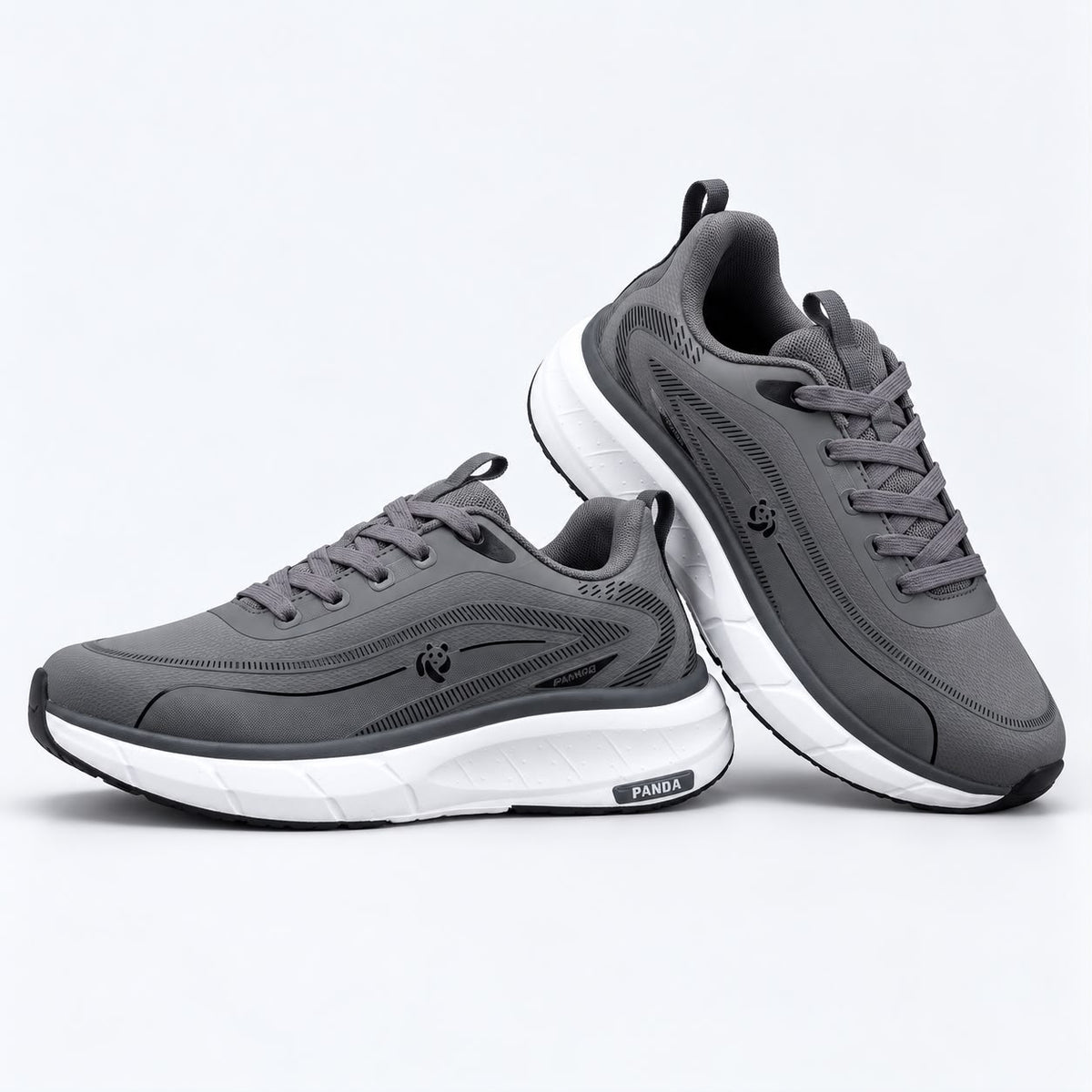 Lightweight Comfortable Branded Sneakers Dark Grey (609)