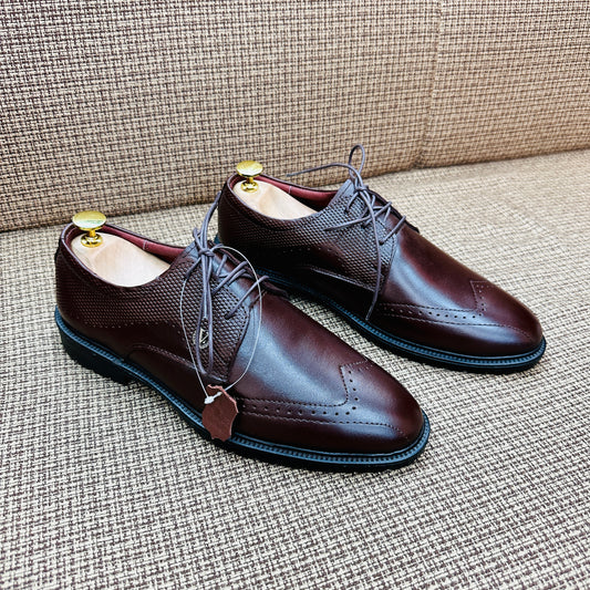 Genuine Cow Leather Oxford Formal Shoes –Chocolate (453)