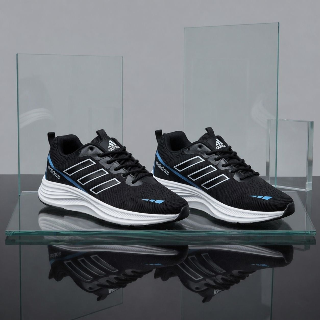 (Free Lace) Summer Friendly Premium Quality Sneakers Black Color (488)