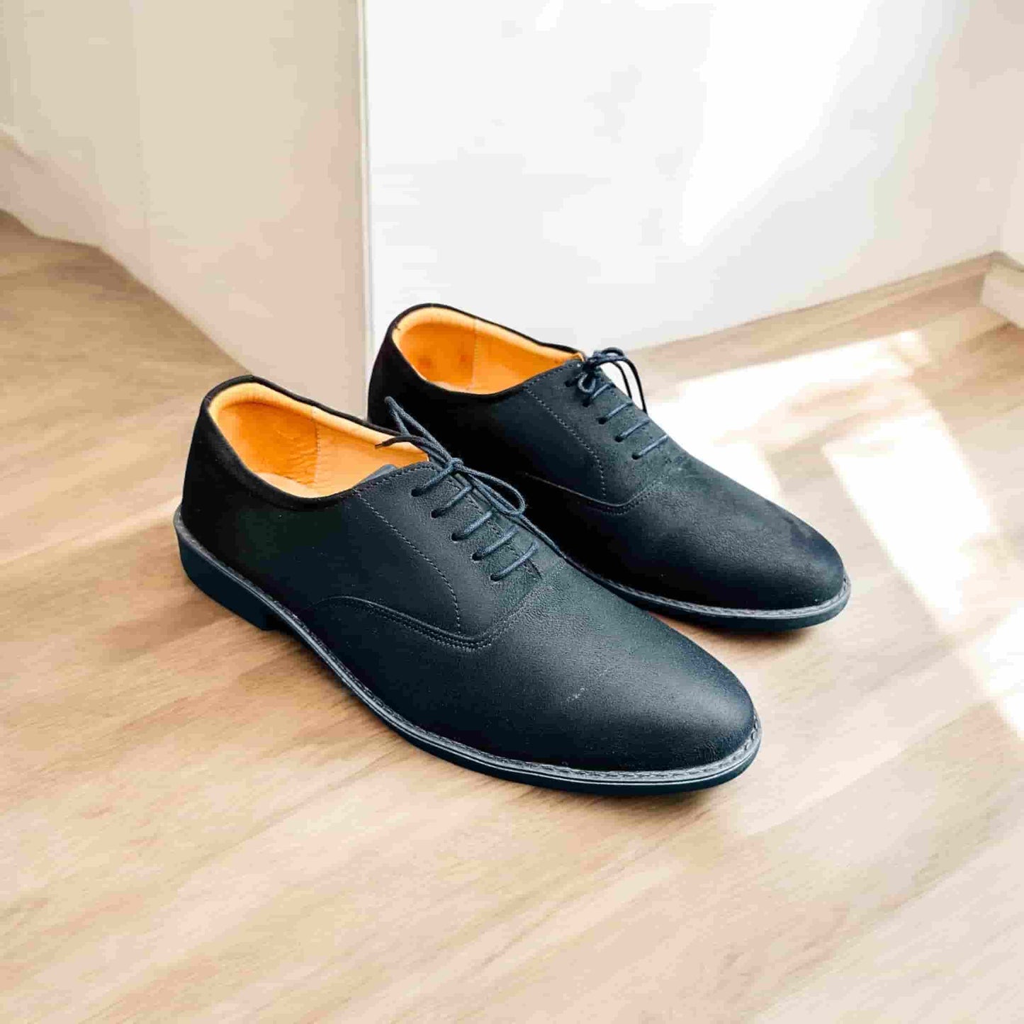 Black Color Super Premium Derby Shoes (L-256)