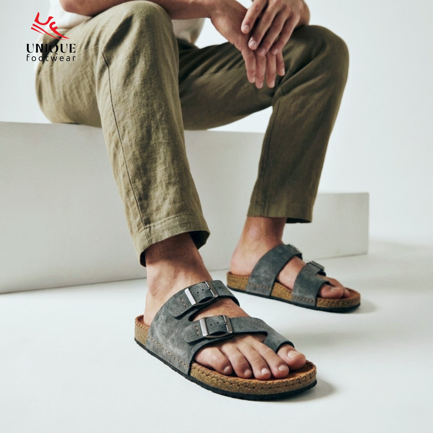 Premium Suede Sandal Ash Color (509)