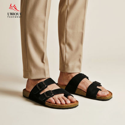 Premium Suede Sandal Black (510)