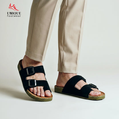 Premium Suede Sandal Black (510)