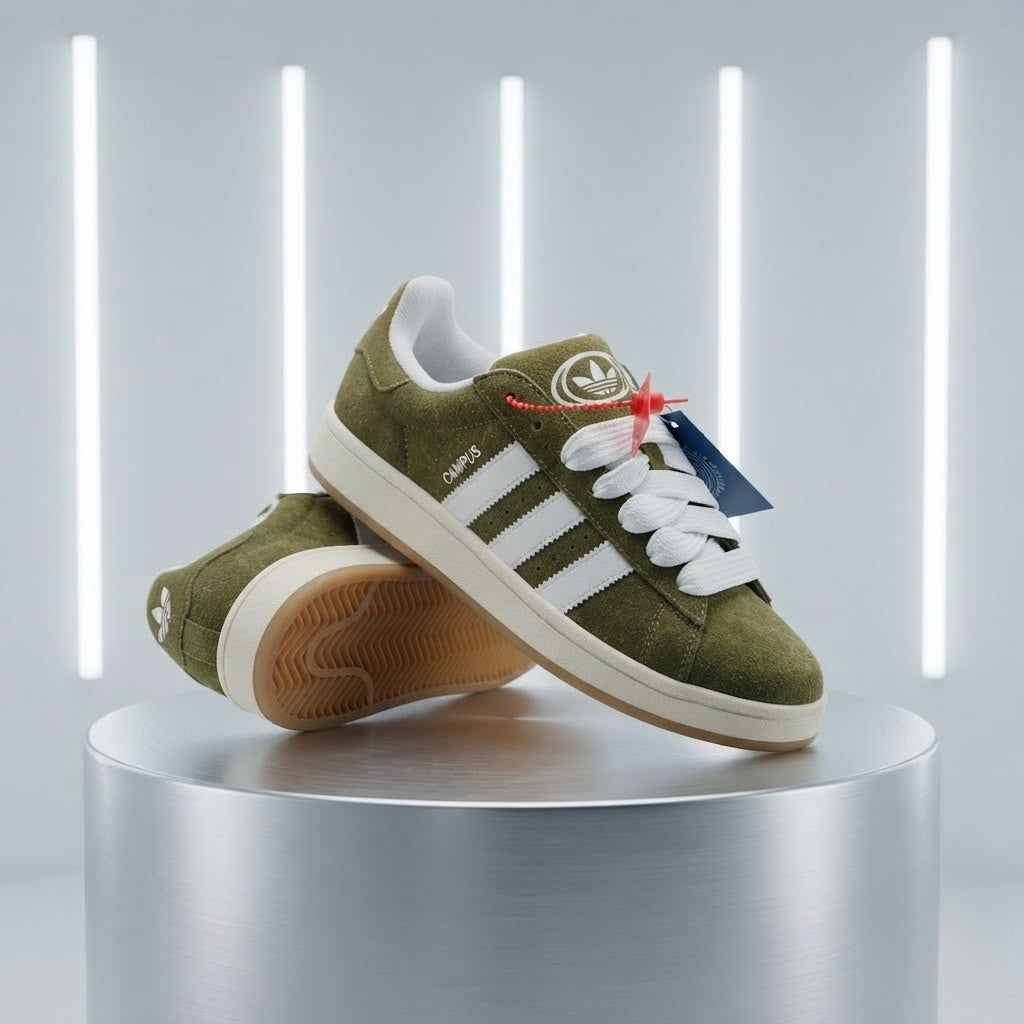 (Socks ফ্রি) A d i d a s C a m p u s Timeless Classic Luxury Sneakers Olive Color (538)
