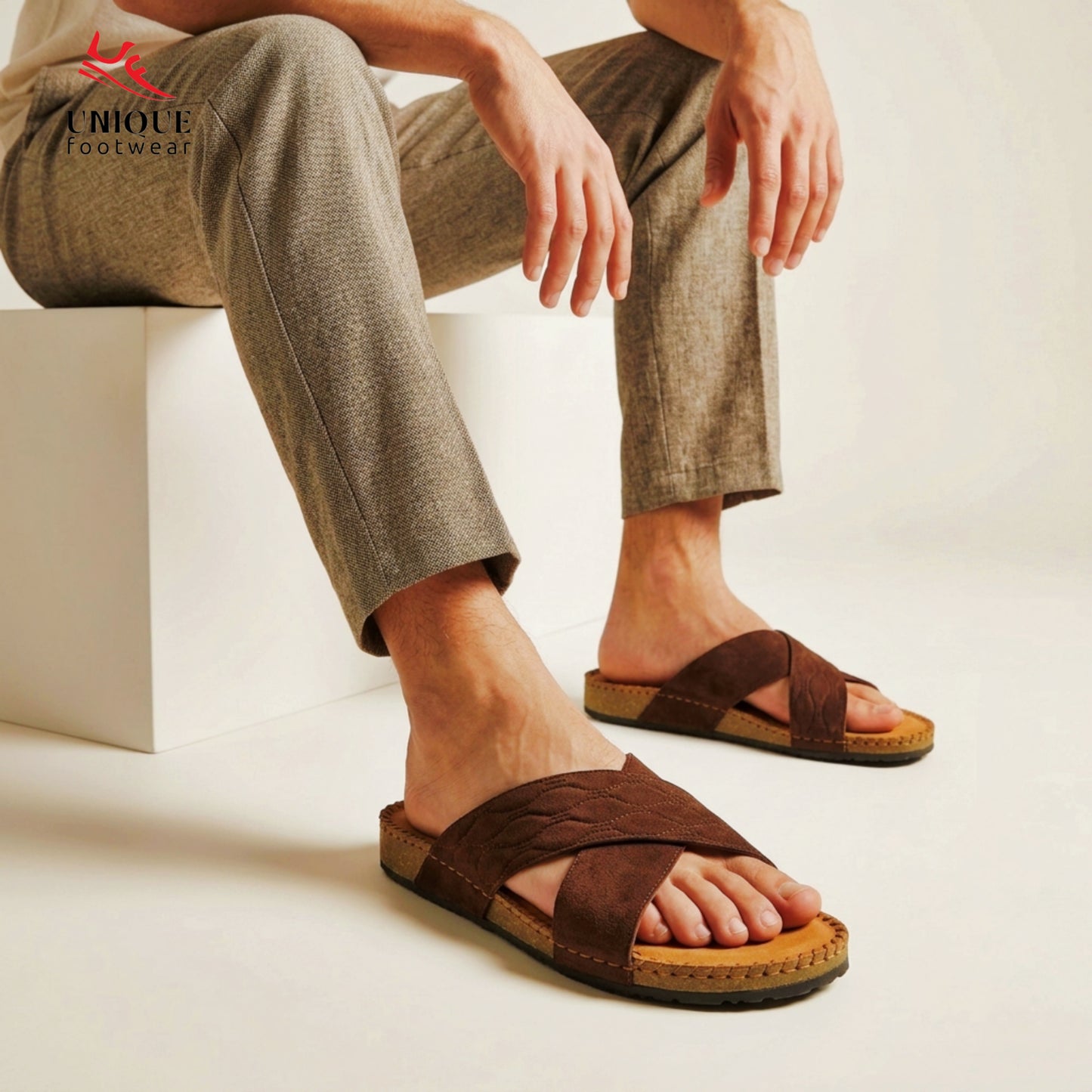 Premium Suede Sandal Chocolate (511)