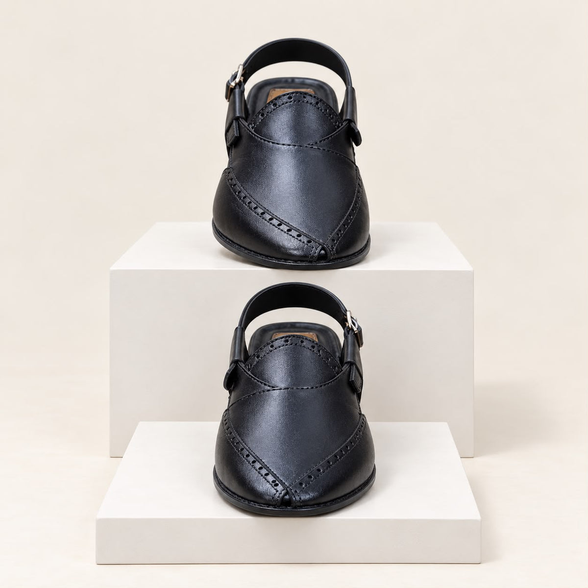 Genuine Cow Leather Kabuli Shoes-(619)