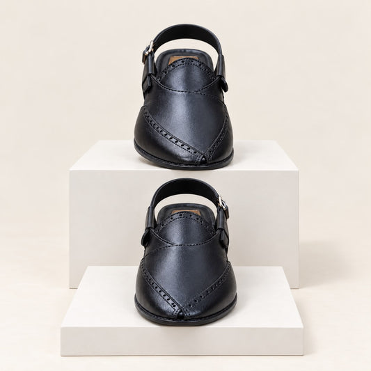 Genuine Cow Leather Kabuli Shoes-(619)