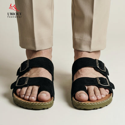 Premium Suede Sandal Black (510)