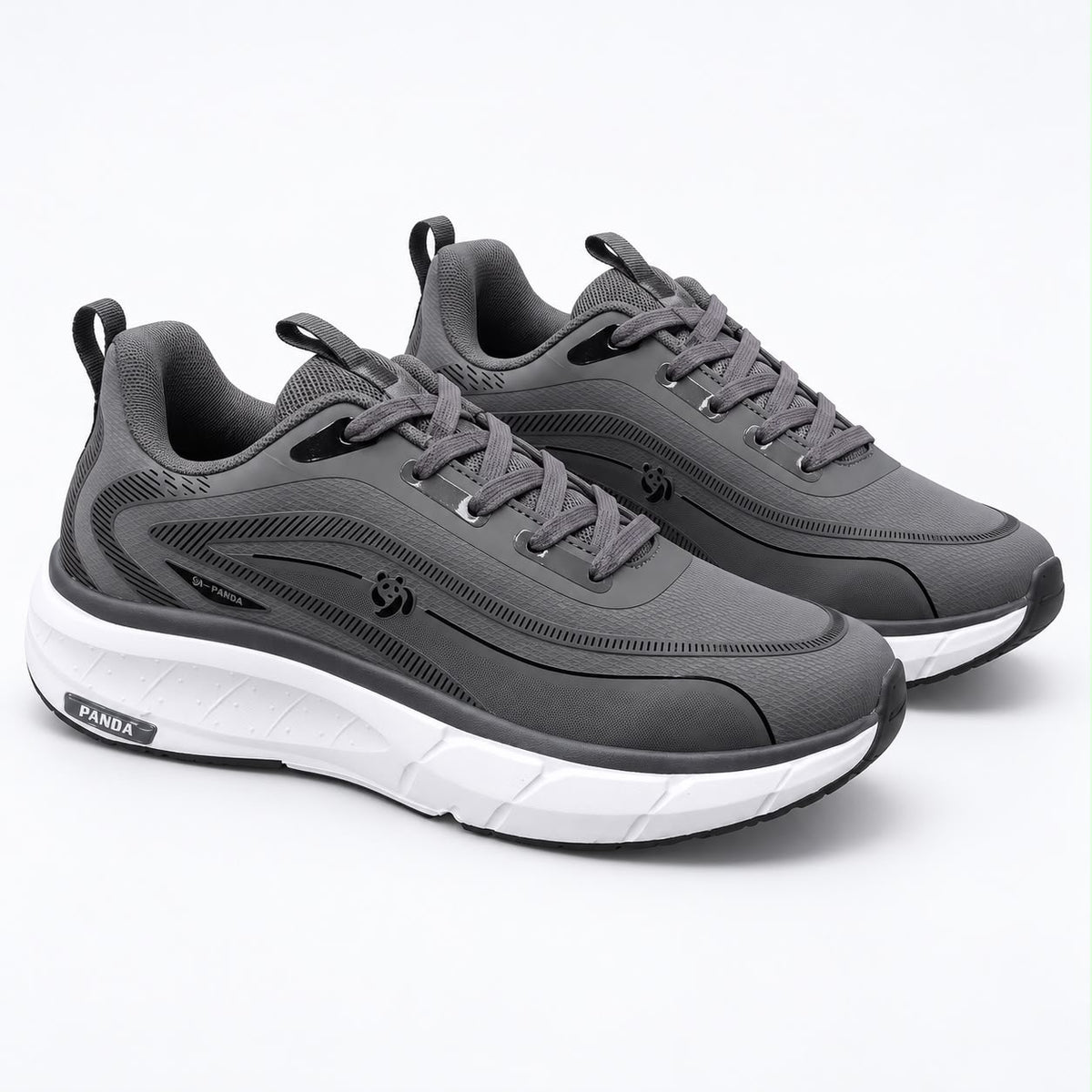 Lightweight Comfortable Branded Sneakers Dark Grey (609)