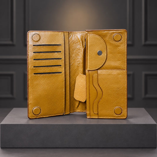 Genuine Cow Leather Luxury Long Wallet Master Color (623)