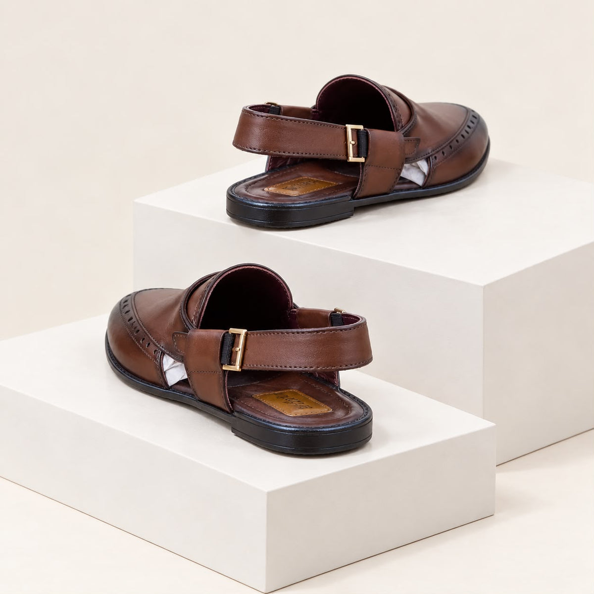 Genuine Cow Leather Kabuli Shoes-(618)