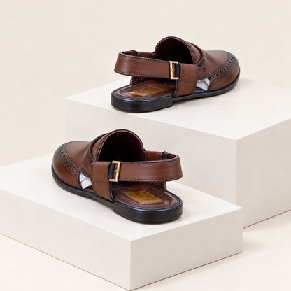 Genuine Cow Leather Kabuli Shoes-(618)