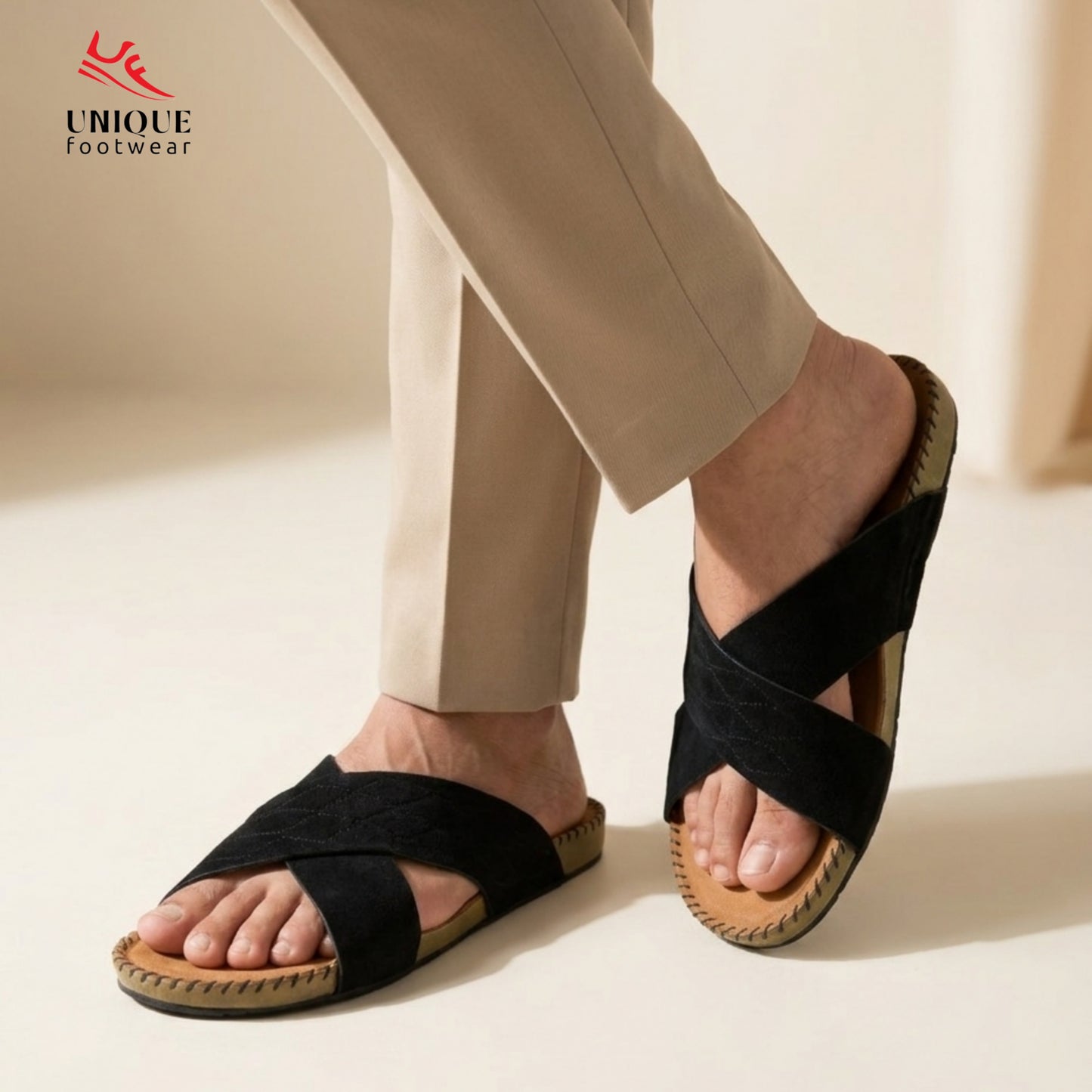 Premium Suede Sandal Black (512)