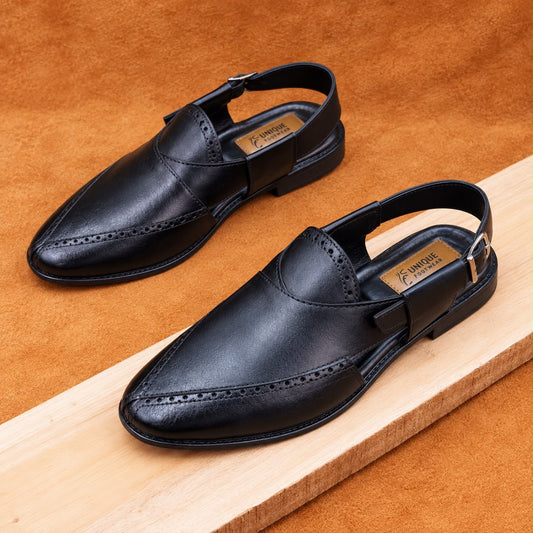 Genuine Cow Leather Kabuli Shoes-(619)