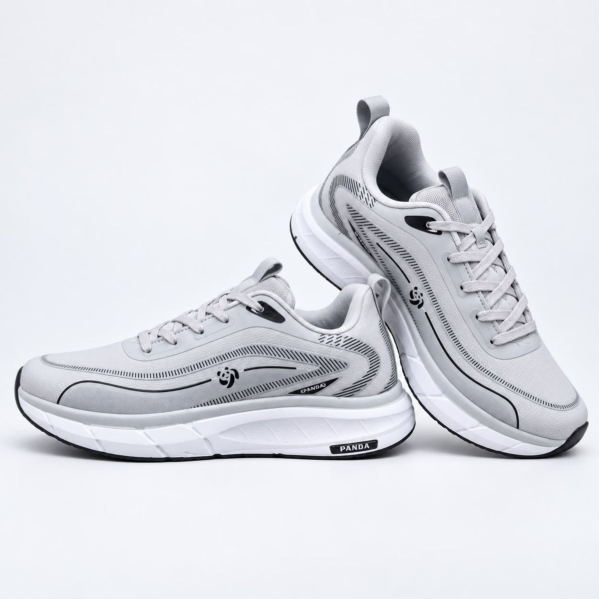 Lightweight Comfortable Branded Sneakers Light Grey (608)