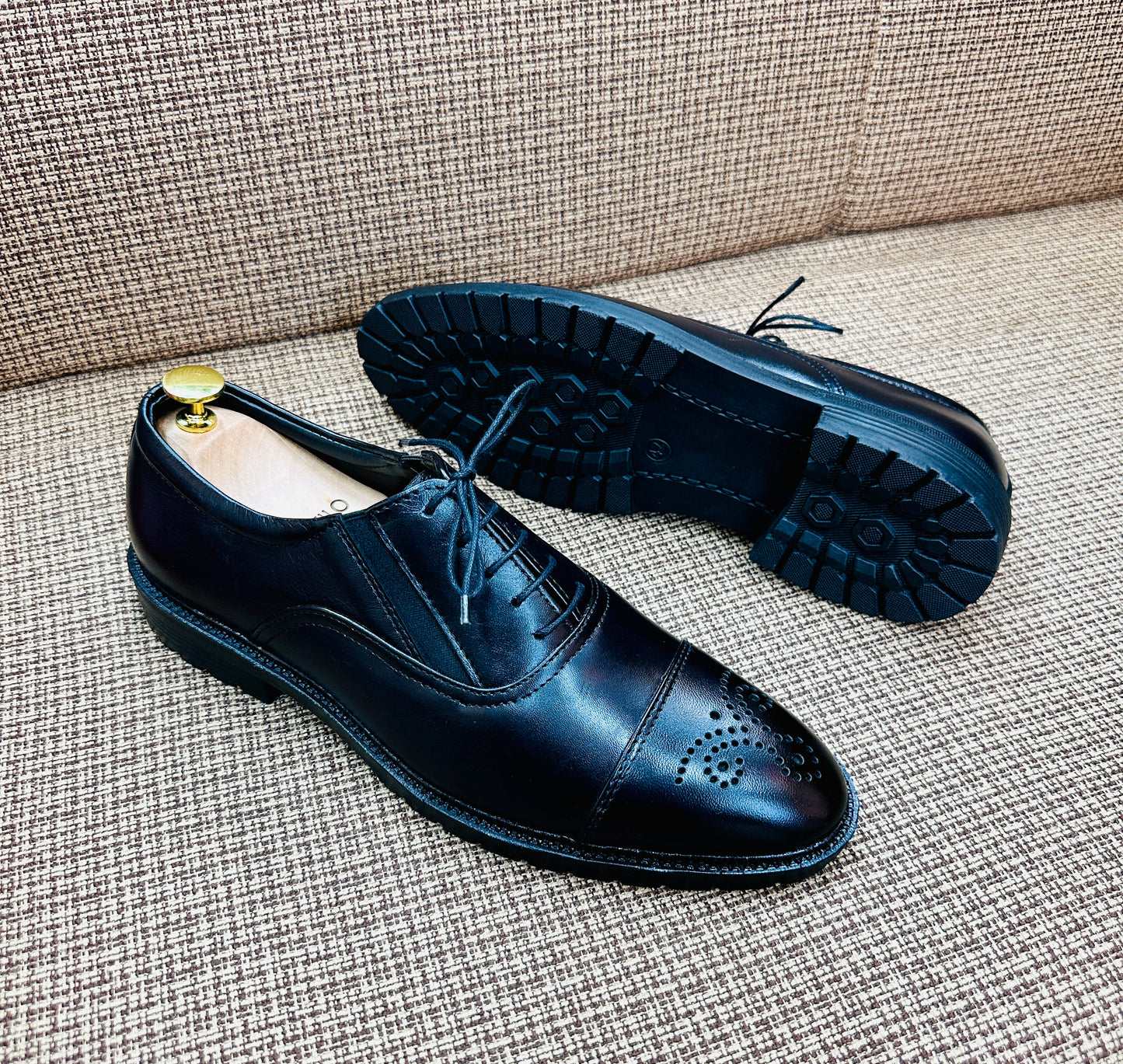 Genuine Cow Leather Oxford Formal Shoes –Black (457)