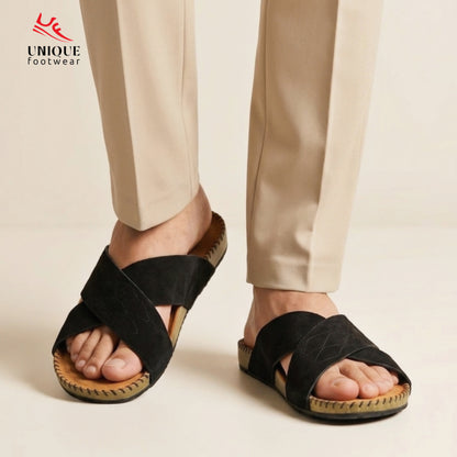Premium Suede Sandal Black (512)