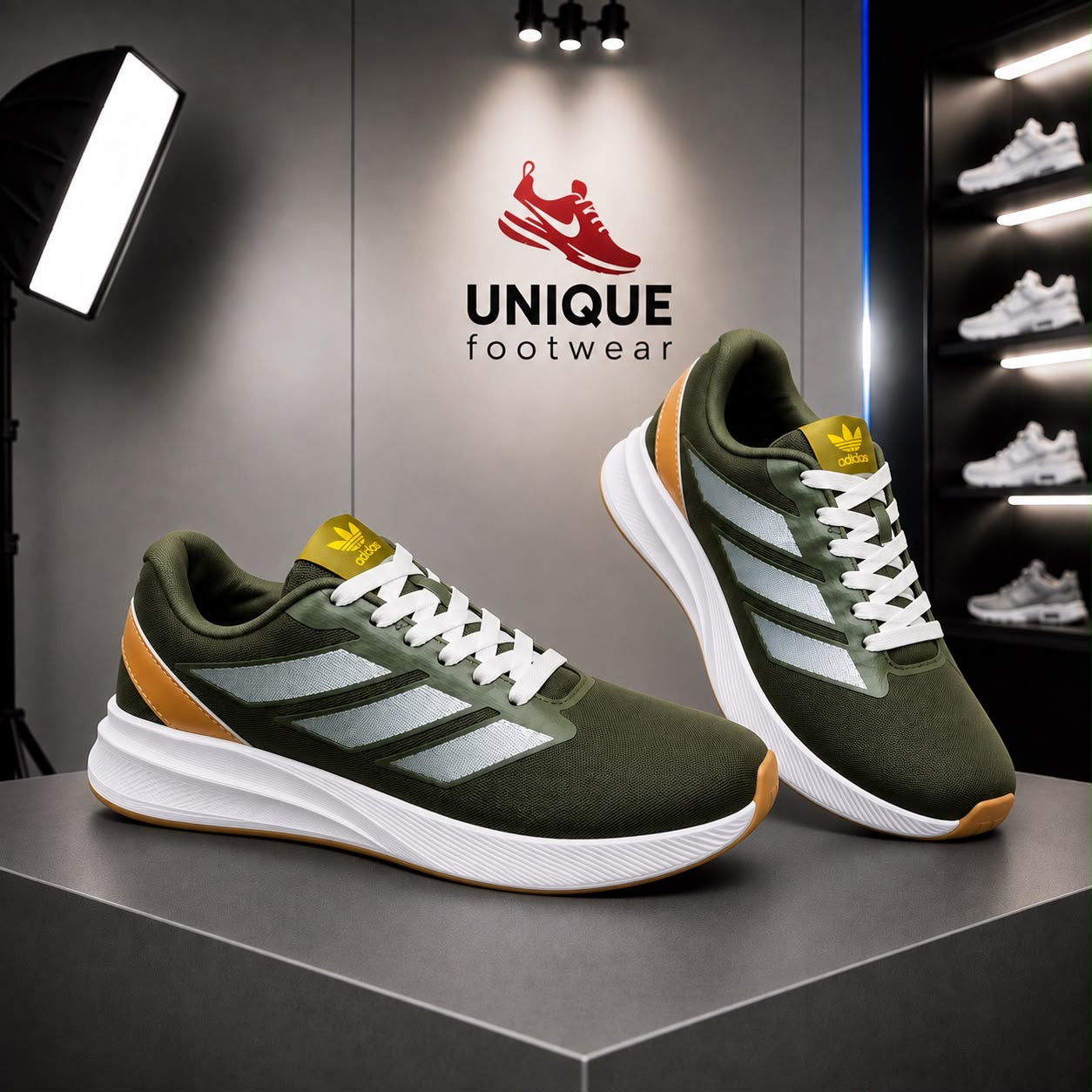 Super Premium Quality Branded Sneaker Olive Color (562)