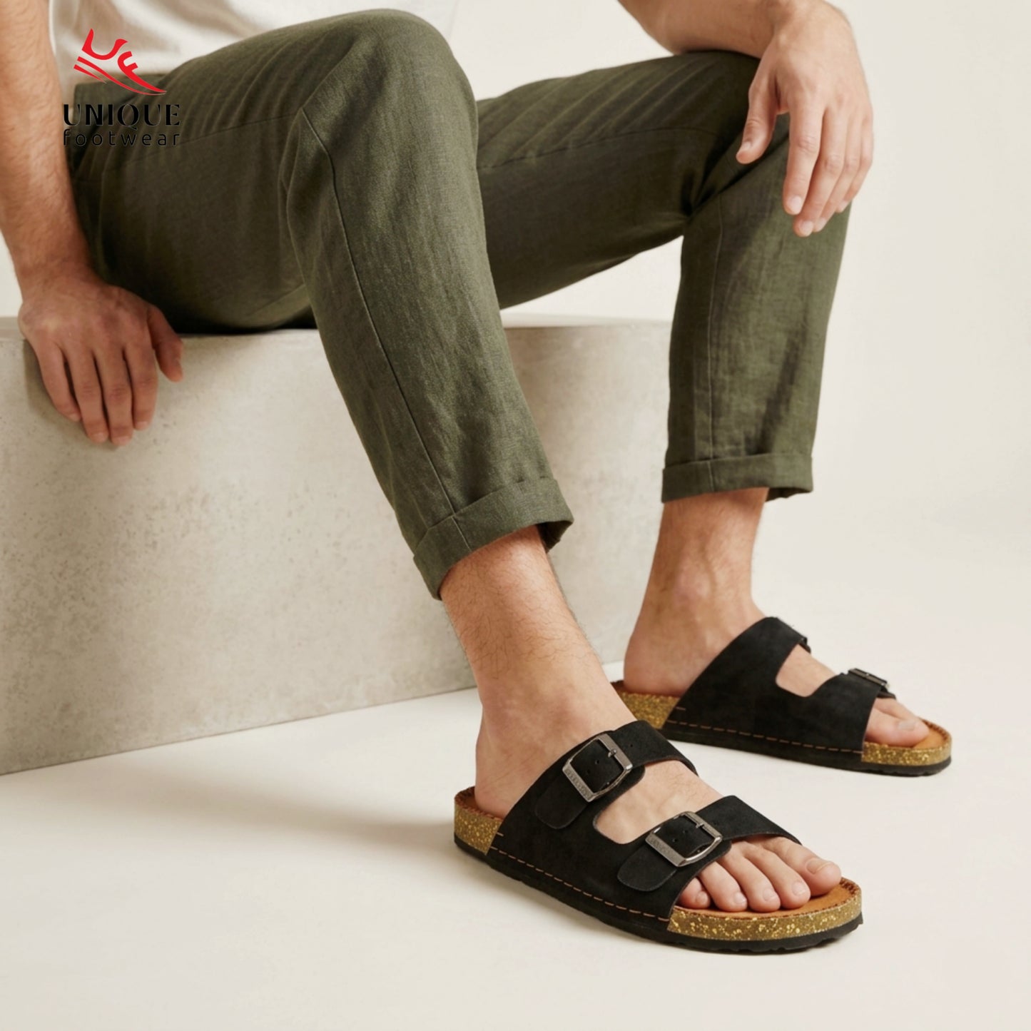 Premium Suede Sandal Black(514)