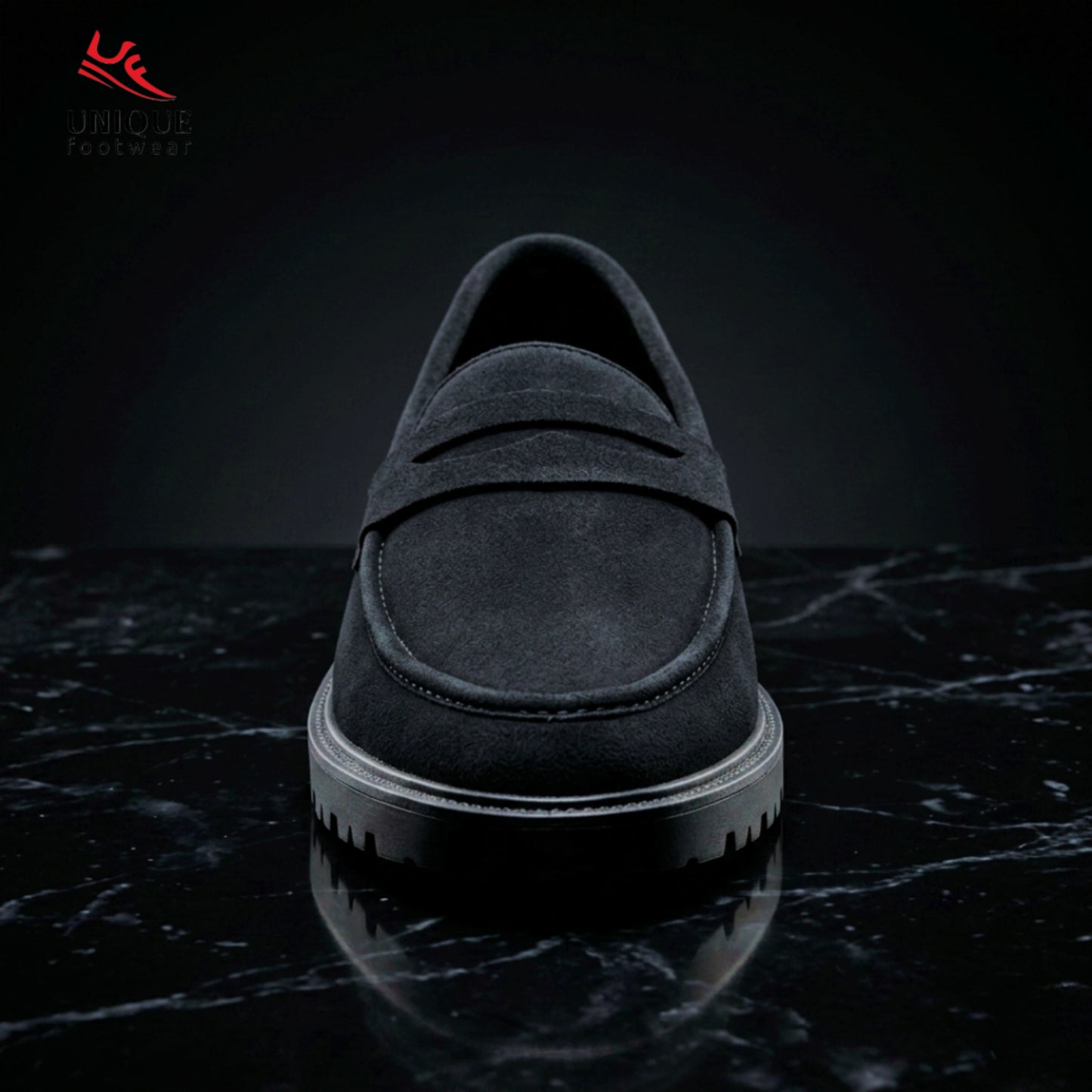Verona Classy Suede Chunky Loafer - Black (496)