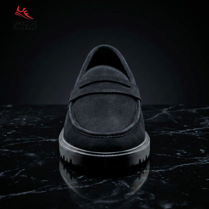 Verona Classy Suede Chunky Loafer - Black (496)