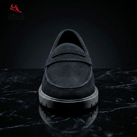 Verona Classy Suede Chunky Loafer - Black (496)