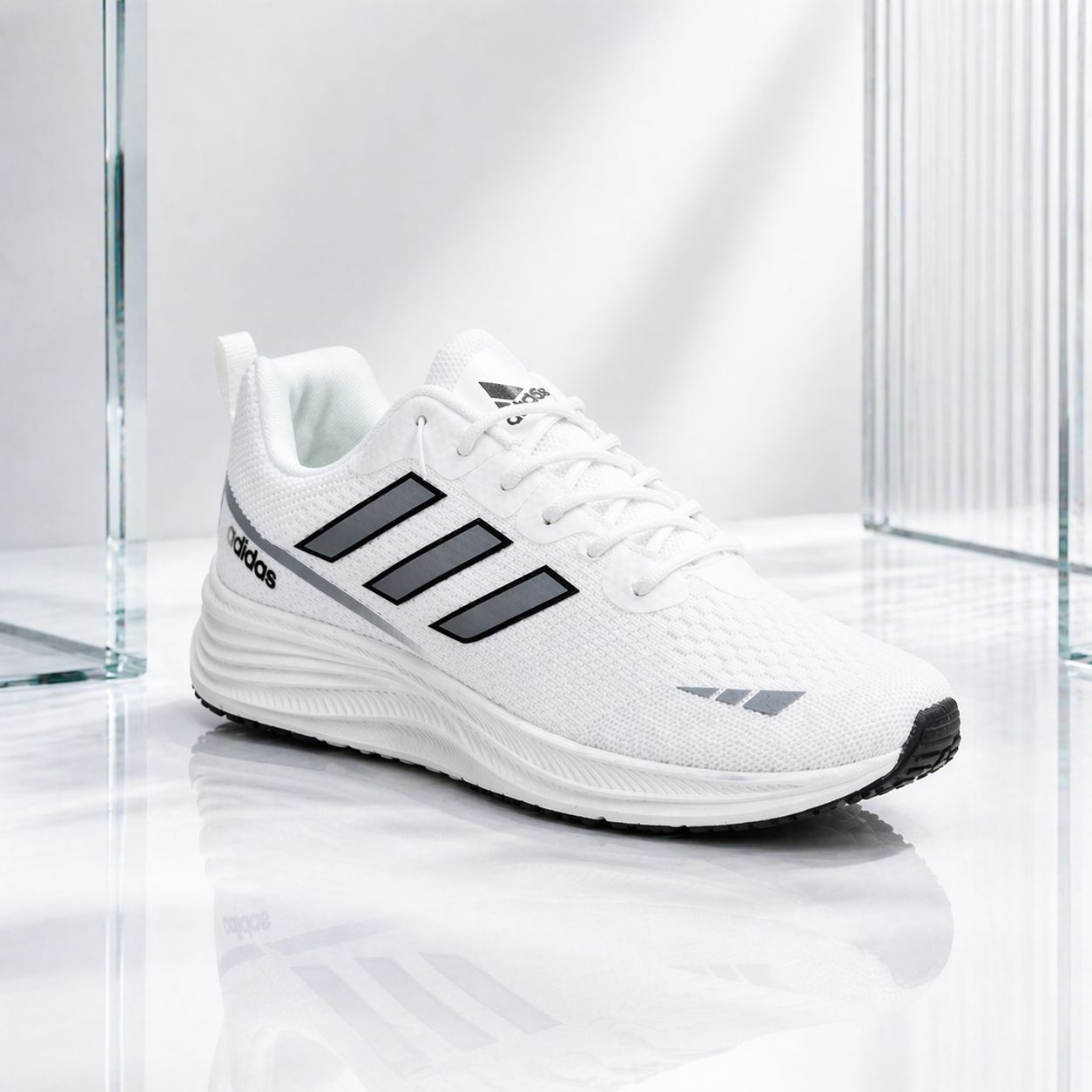 (Free Lace) Summer Friendly Premium Quality Sneakers White (490)