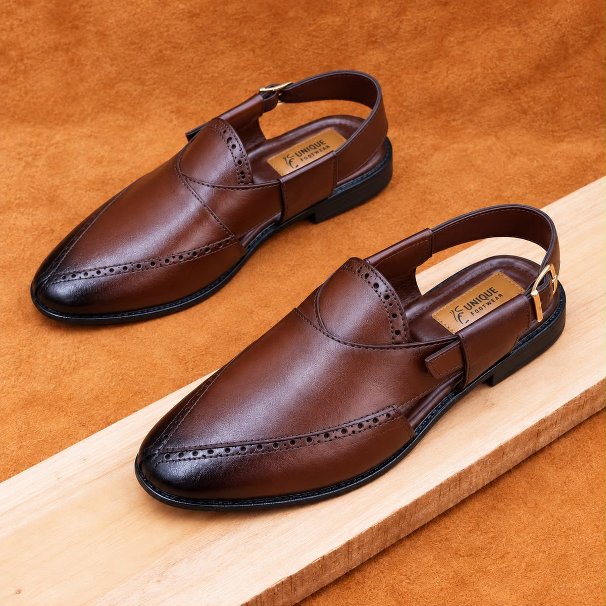 Genuine Cow Leather Kabuli Shoes-(618)
