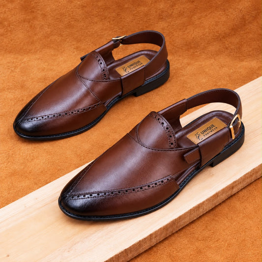 Genuine Cow Leather Kabuli Shoes-(618)