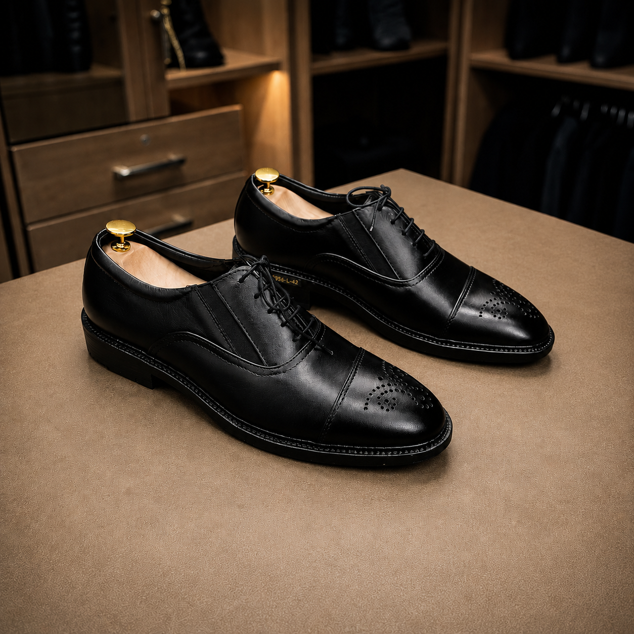 Genuine Cow Leather Oxford Formal Shoes –Black (457)