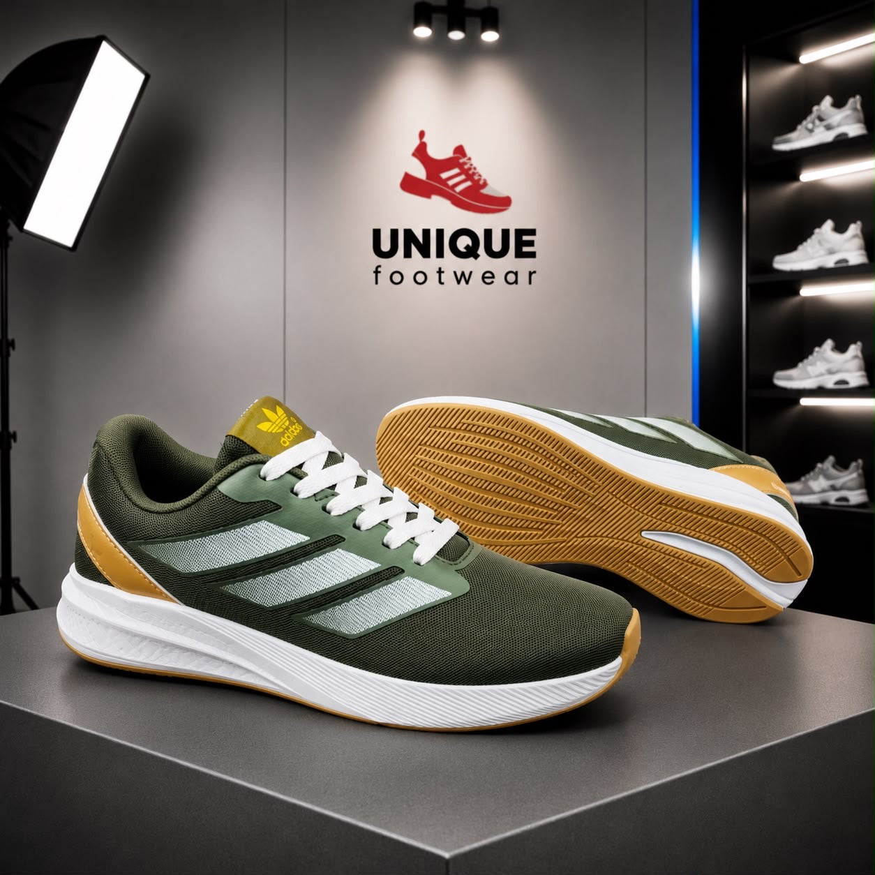 Super Premium Quality Branded Sneaker Olive Color (562)