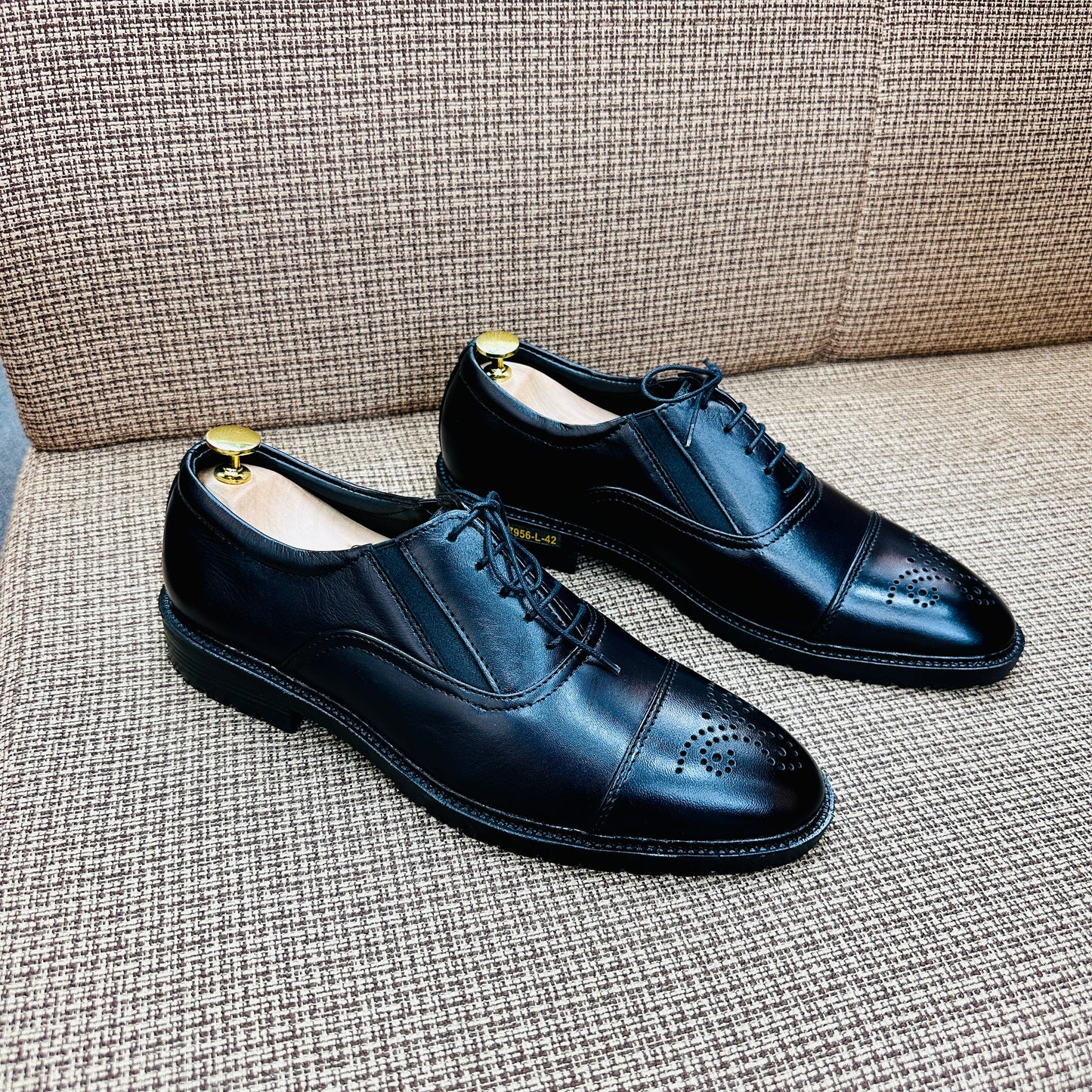 Genuine Cow Leather Oxford Formal Shoes –Black (457)