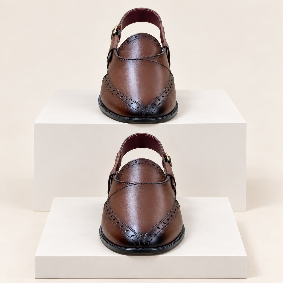 Genuine Cow Leather Kabuli Shoes-(618)