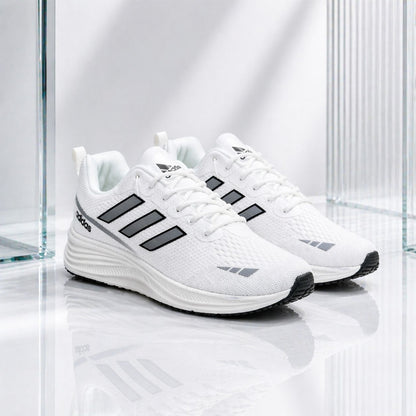 (Free Lace) Summer Friendly Premium Quality Sneakers White (490)