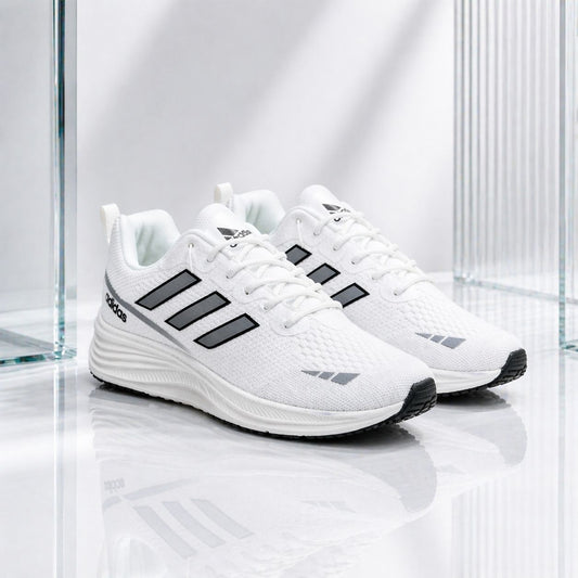 (Free Lace) Summer Friendly Premium Quality Sneakers White (490)
