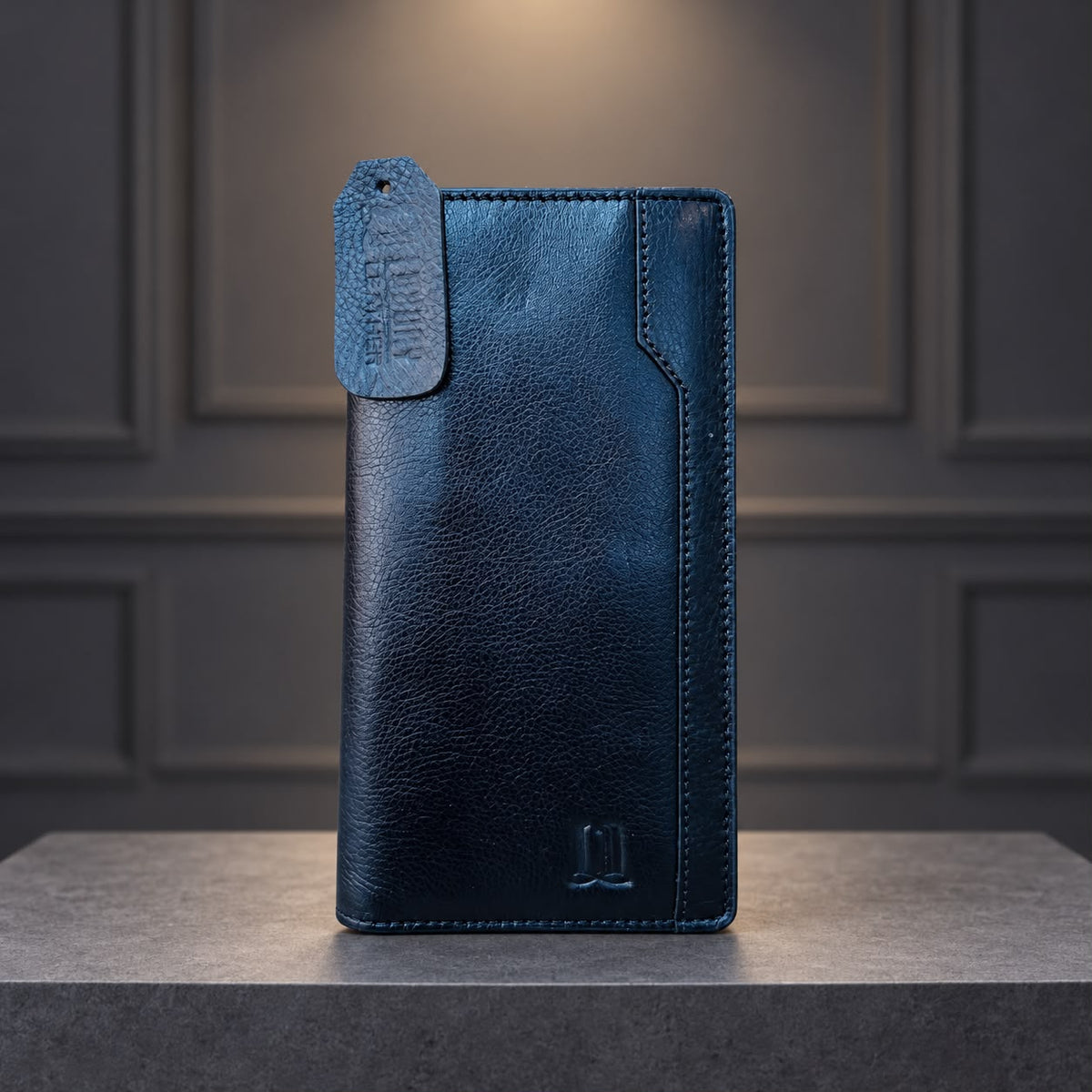 Genuine Cow Leather Luxury Long Wallet Black Color (622)