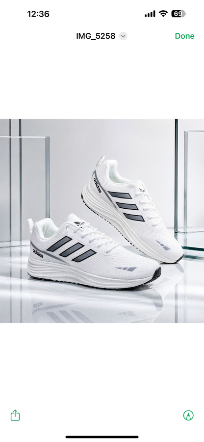(Free Lace) Summer Friendly Premium Quality Sneakers White (490)