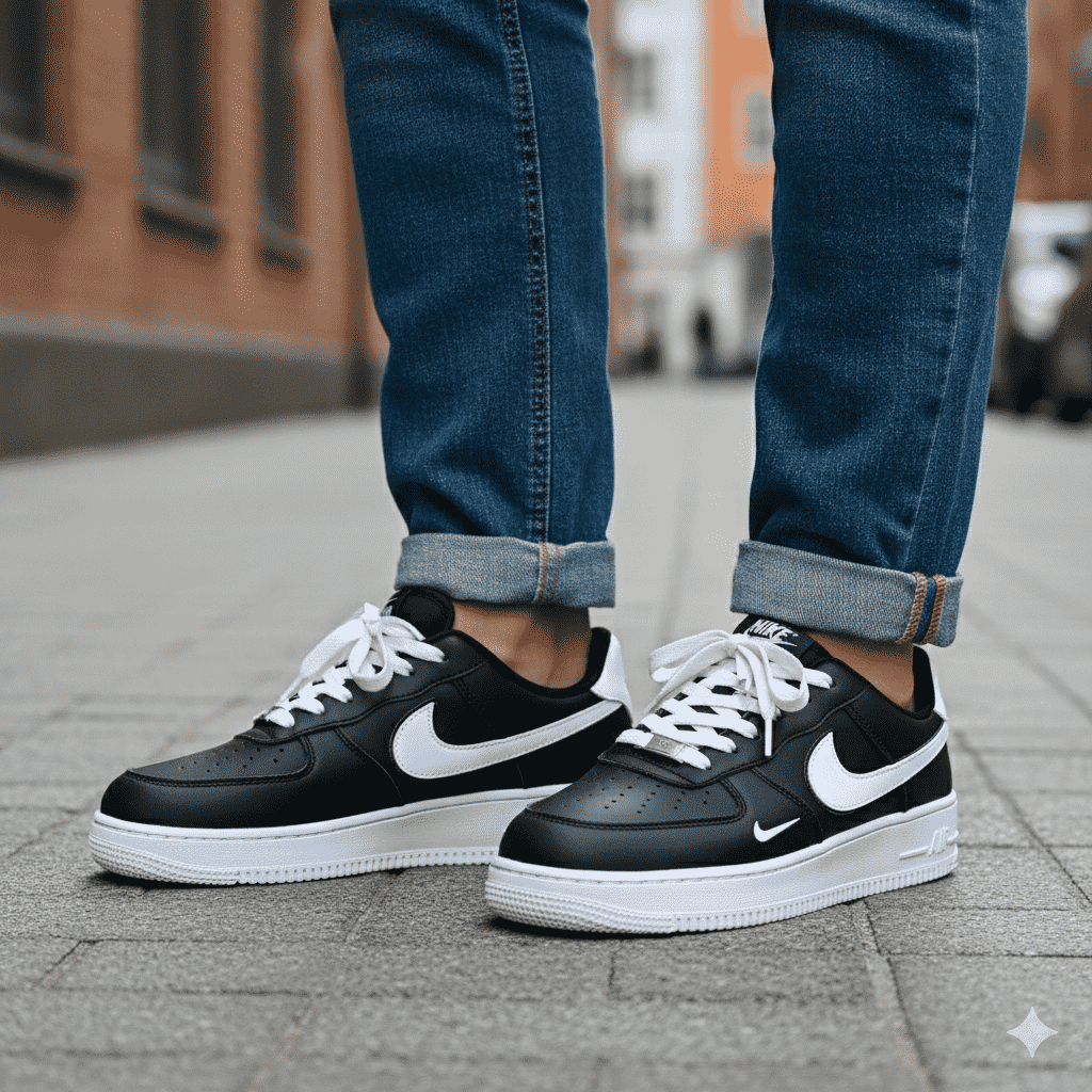 AIR Force 1 Premium Inspired Sneakers (Imported Quality) WHITE BLACK (S-327)