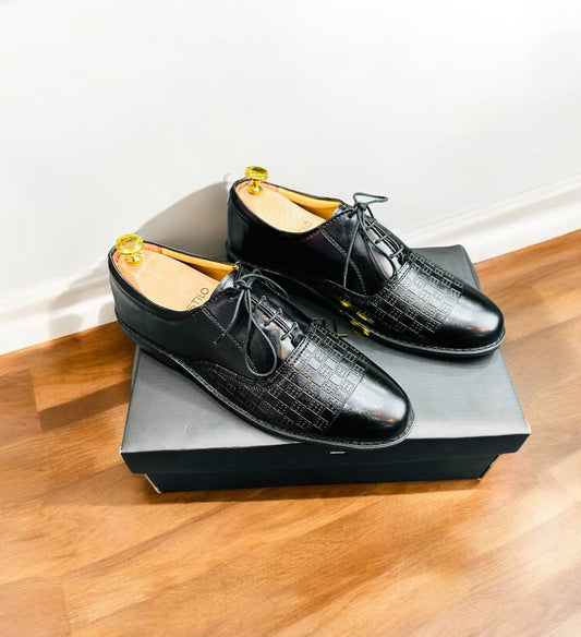 Premium Oxford Formal Shoes Black Color (F-259)