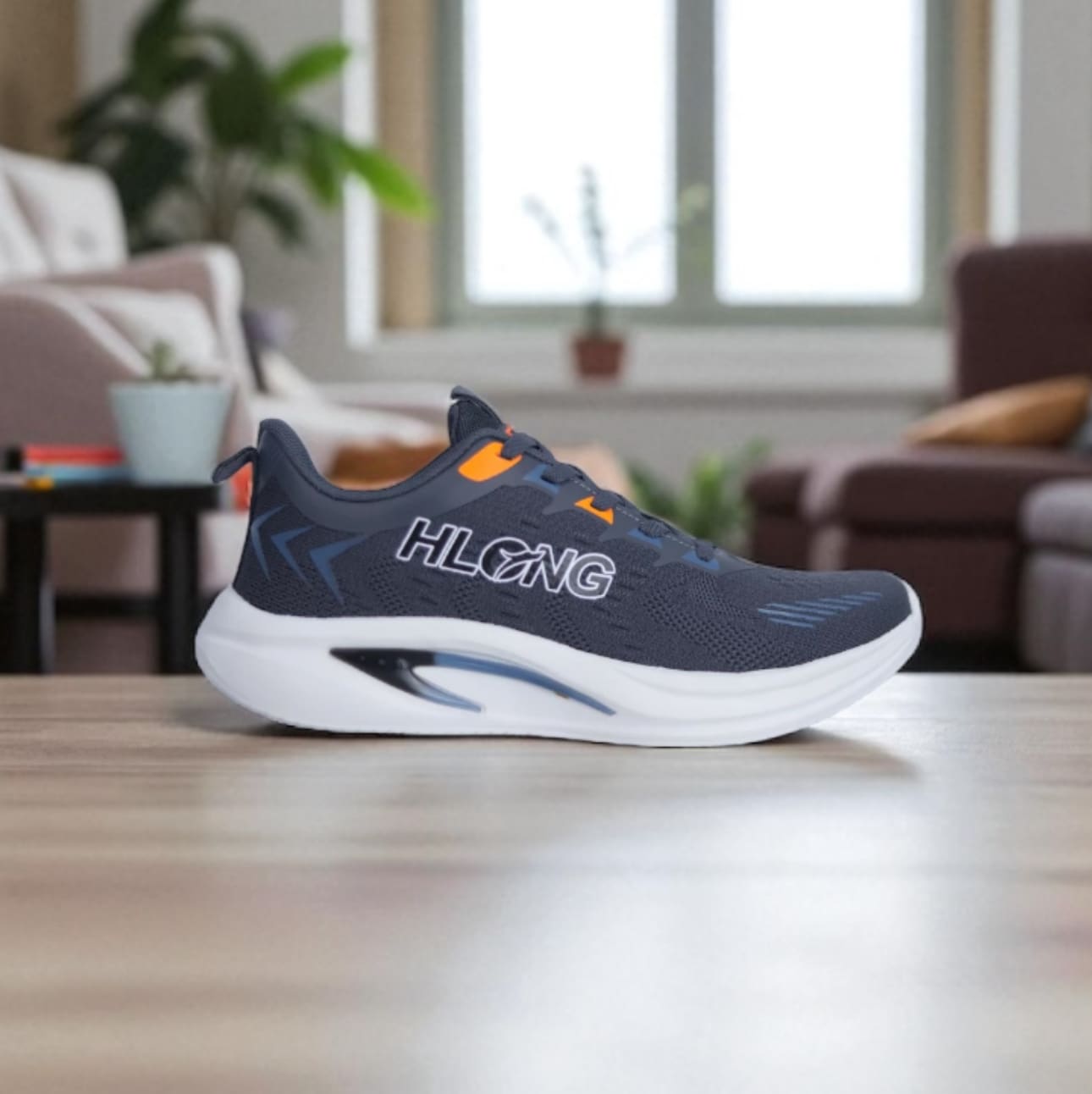 HLONG PowerStep Everyday Fashion Runner Sneaker Dark Ash Color (S-48)