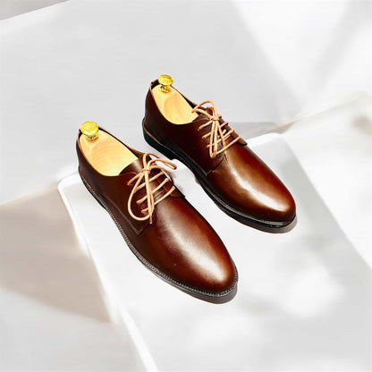 Genuine Leather Oxford Formal Shoes – Chocolate (F-134)