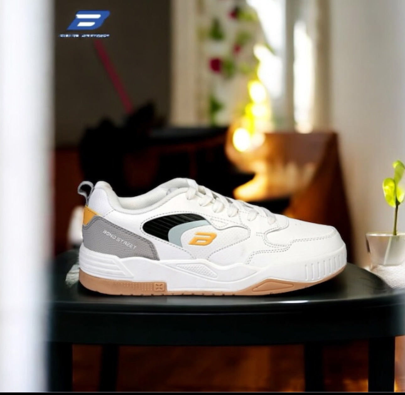 Bond Street Premium Sneaker White Yellow (S-308)