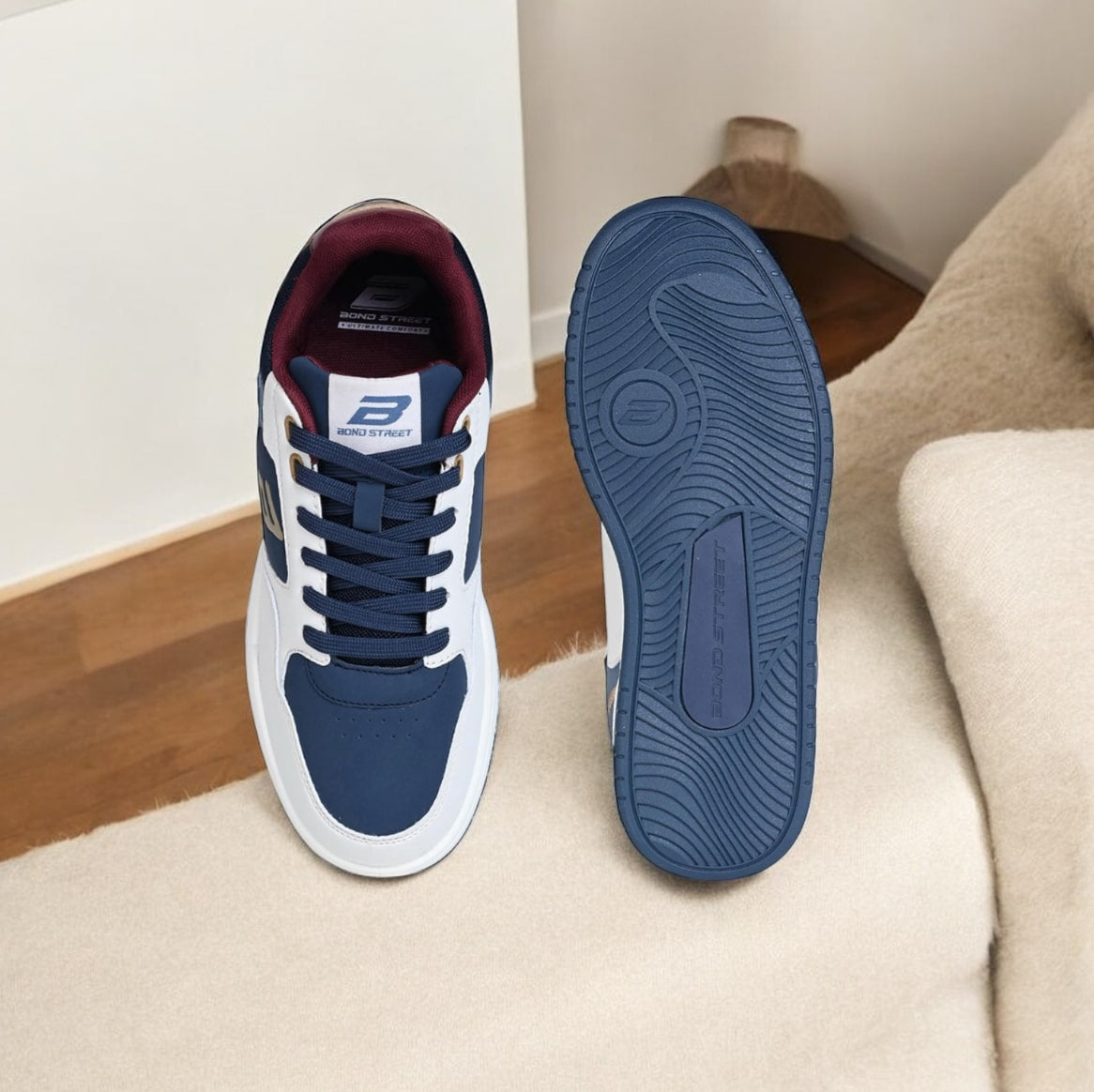 Bond Street Premium Sneaker White Blue (S-311)